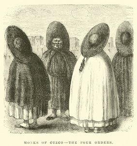 Monks of Cuzco, the four orders by Edouard Riou
